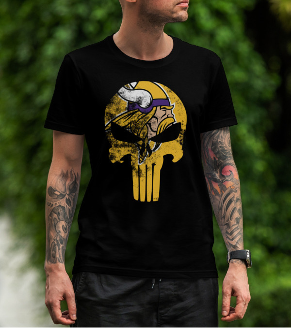Vikings Skull Punisher Crossover T-Shirt