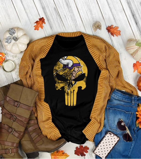 Vikings Skull Punisher Crossover T-Shirt