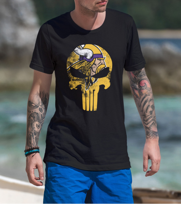 Vikings Skull Punisher Crossover T-Shirt