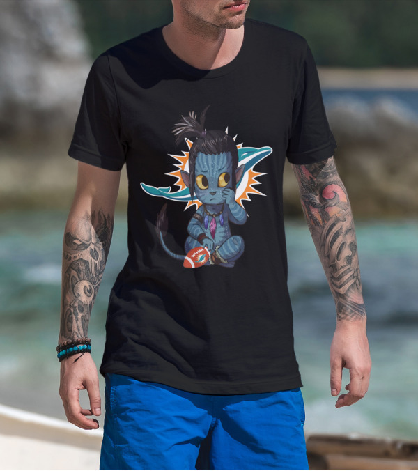 Miami Dolphins Avatar Crossover Football Character T-Shirt