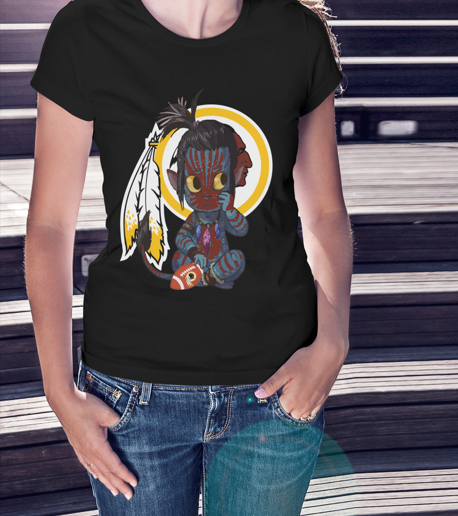 Avatar Redskins Football Character With Feathers And Face Paint T-Shirt