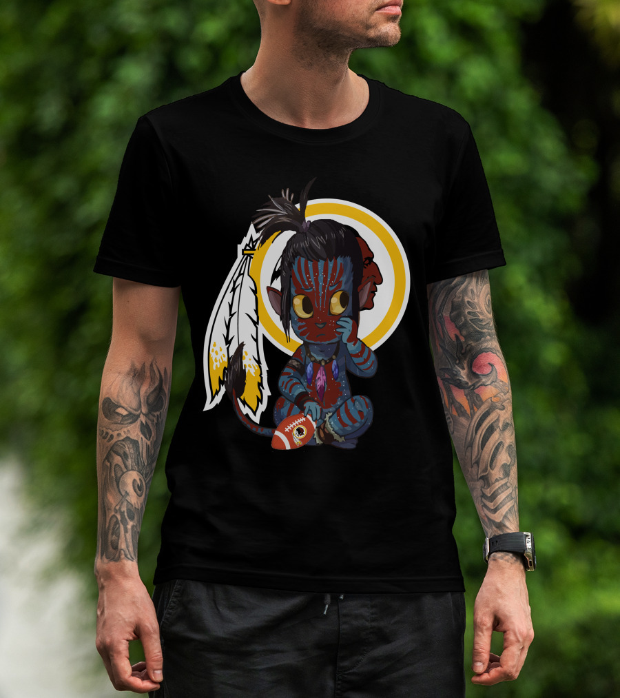 Avatar Redskins Football Character With Feathers And Face Paint T-Shirt