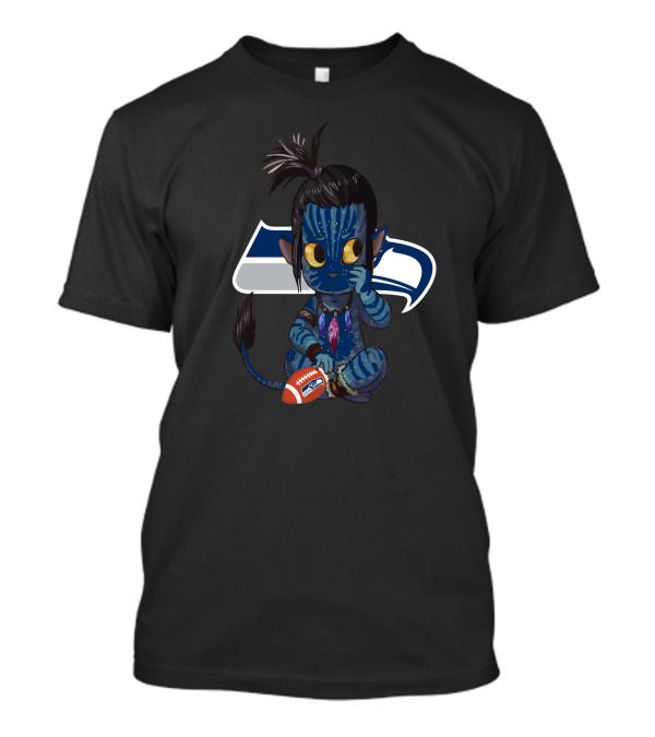 Avatar Na'vi Meets Seattle Seahawks Football Fusion T-Shirt