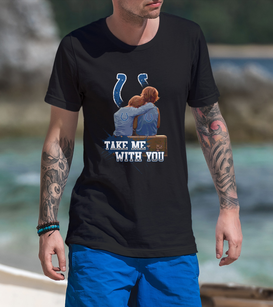 Take Me With You Colts Horseshoe Emblem Kids Embrace T-Shirt
