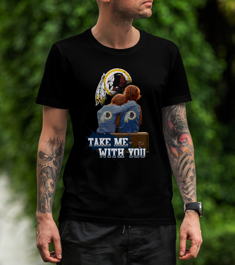 Redskins Take Me With You Feather Symbol Iconic Emblem Hugging Children T-Shirt