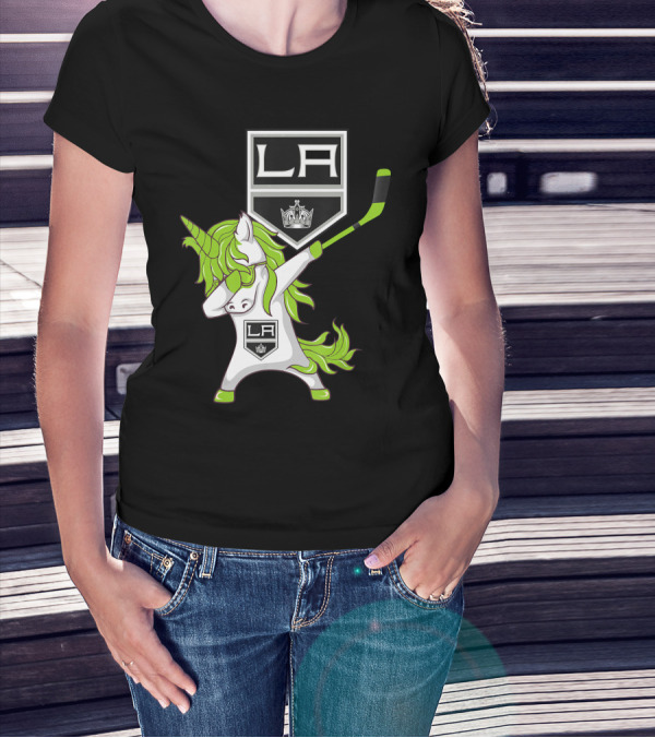 St Patrick Day Dabbing Unicorn Hockey Los Angeles Kings T-Shirt