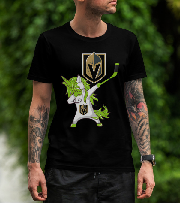 St Patrick Day Dabbing Unicorn Vegas Golden Knights Hockey T-Shirt