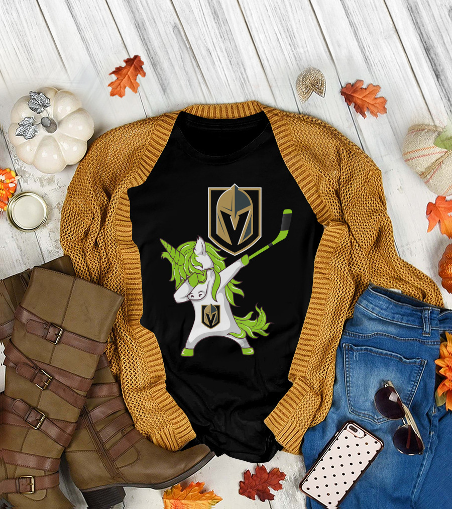 St Patrick Day Dabbing Unicorn Vegas Golden Knights Hockey T-Shirt
