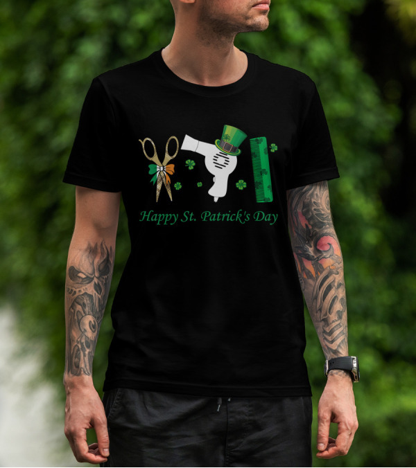 Happy St. Patrick's Day Hairdresser Hair Stylist Shamrock T-Shirt