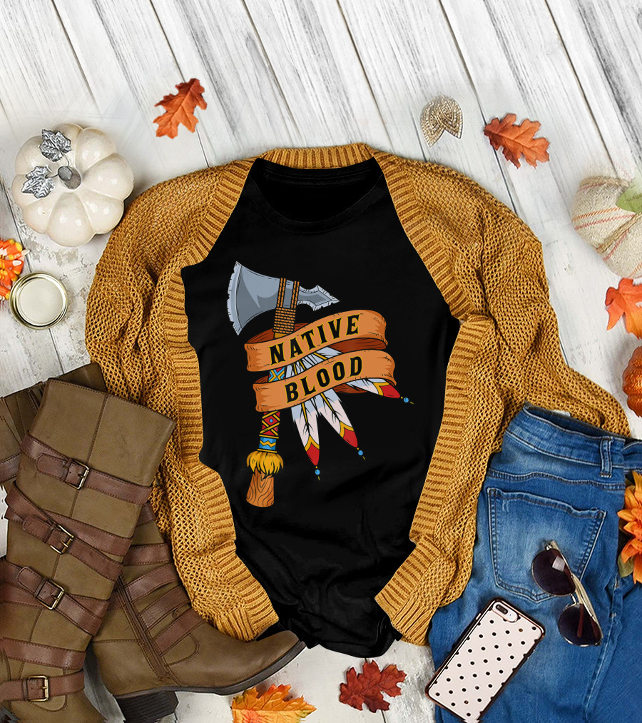 Native Blood Tribal Tomahawk Pride T-Shirt