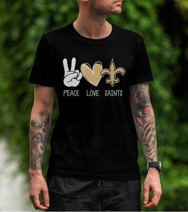 Peace Love Saints Hippie New Orleans Mardi Gras T-Shirt