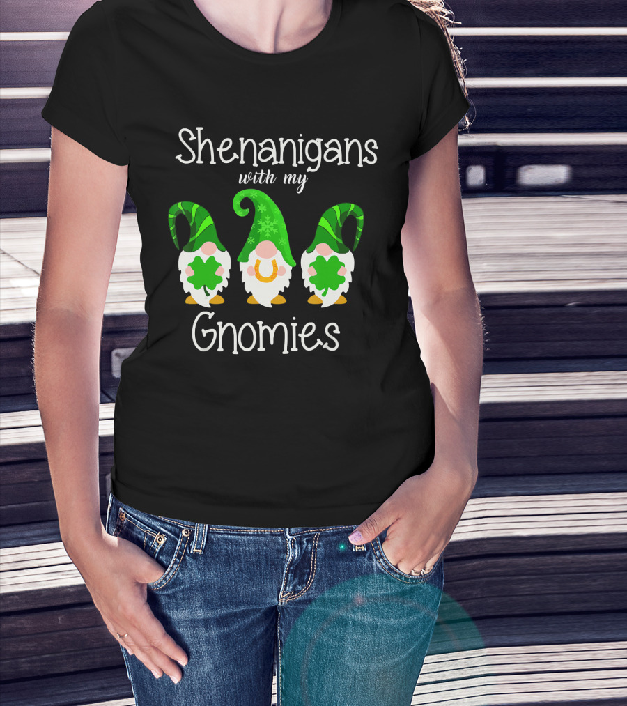 Shamrock Gnome Shenanigans With My Gnomies Clover Fun T-Shirt