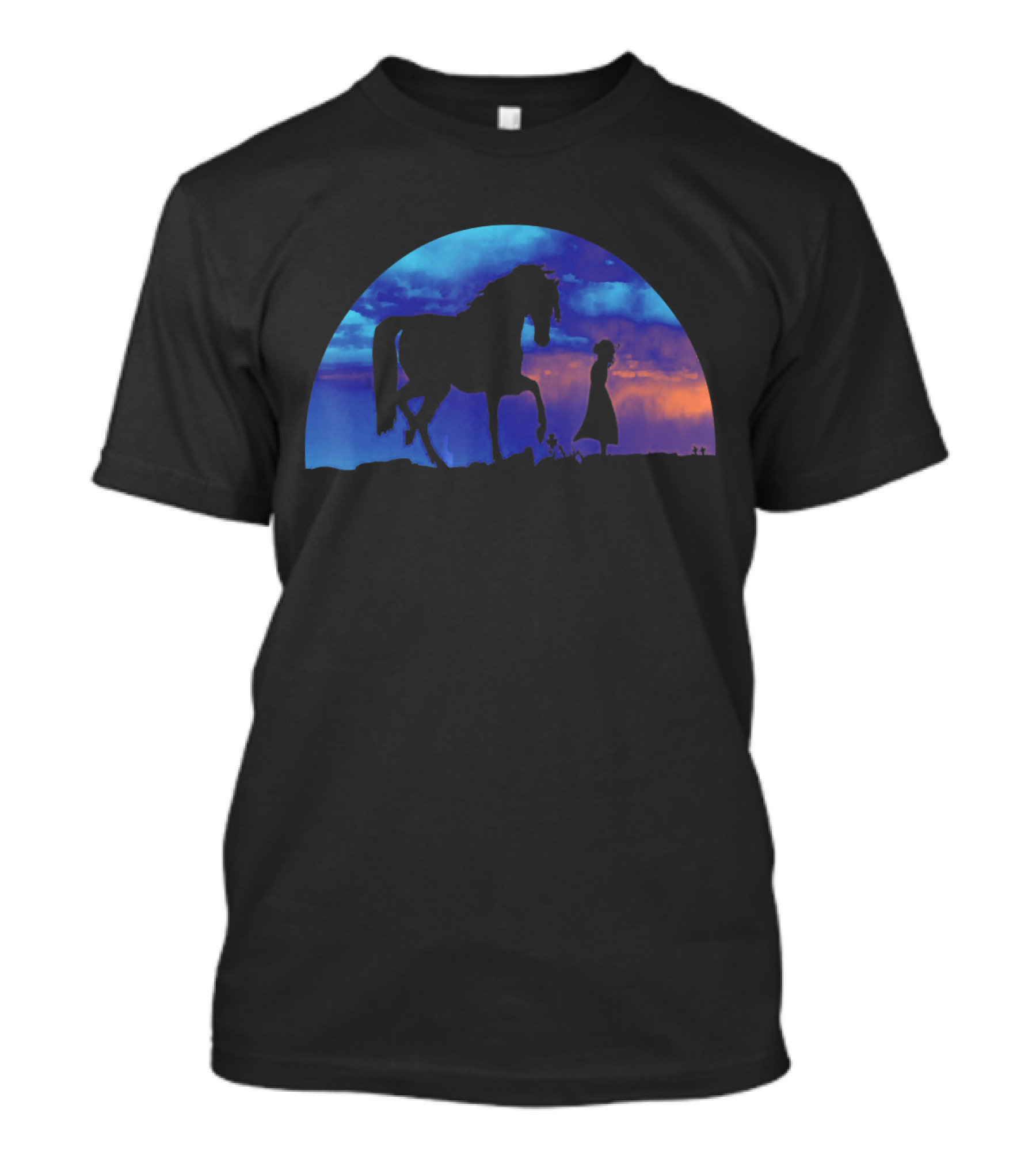 Horse Girl Lover Great Silhouette At Sunset T-Shirt