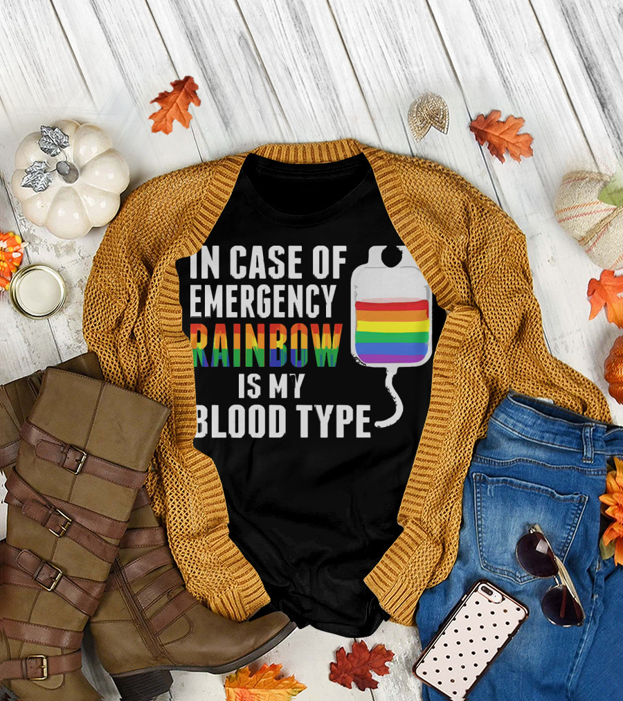 In Case Of Emergency Rainbow Blood Type Bag T-Shirt