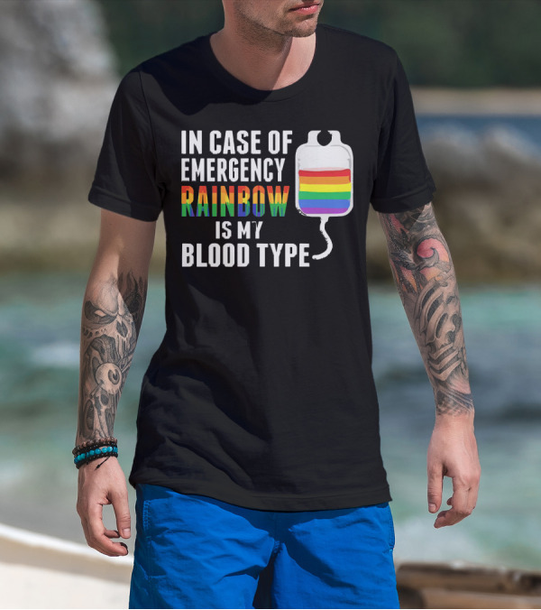 In Case Of Emergency Rainbow Blood Type Bag T-Shirt