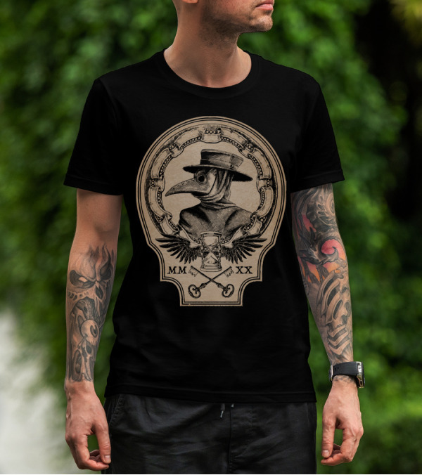 MMXX Plague Doctor Hourglass And Wings Vintage T-Shirt