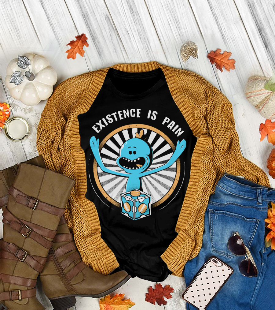 Existence is Pain Mr. Meeseeks Rick and Morty Cube T-Shirt