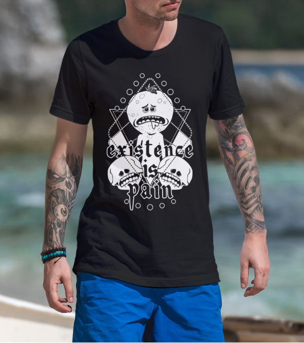 Mr. Meeseeks Existence Is Pain Skulls Geometric T-Shirt