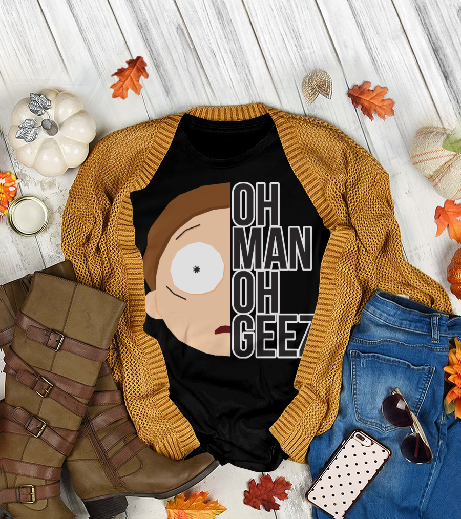 Oh Man Oh Geez Morty Split Face T-Shirt
