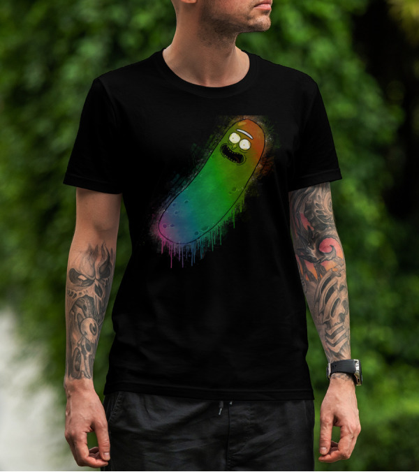Pickle Rick Rainbow Drip Street T-Shirt