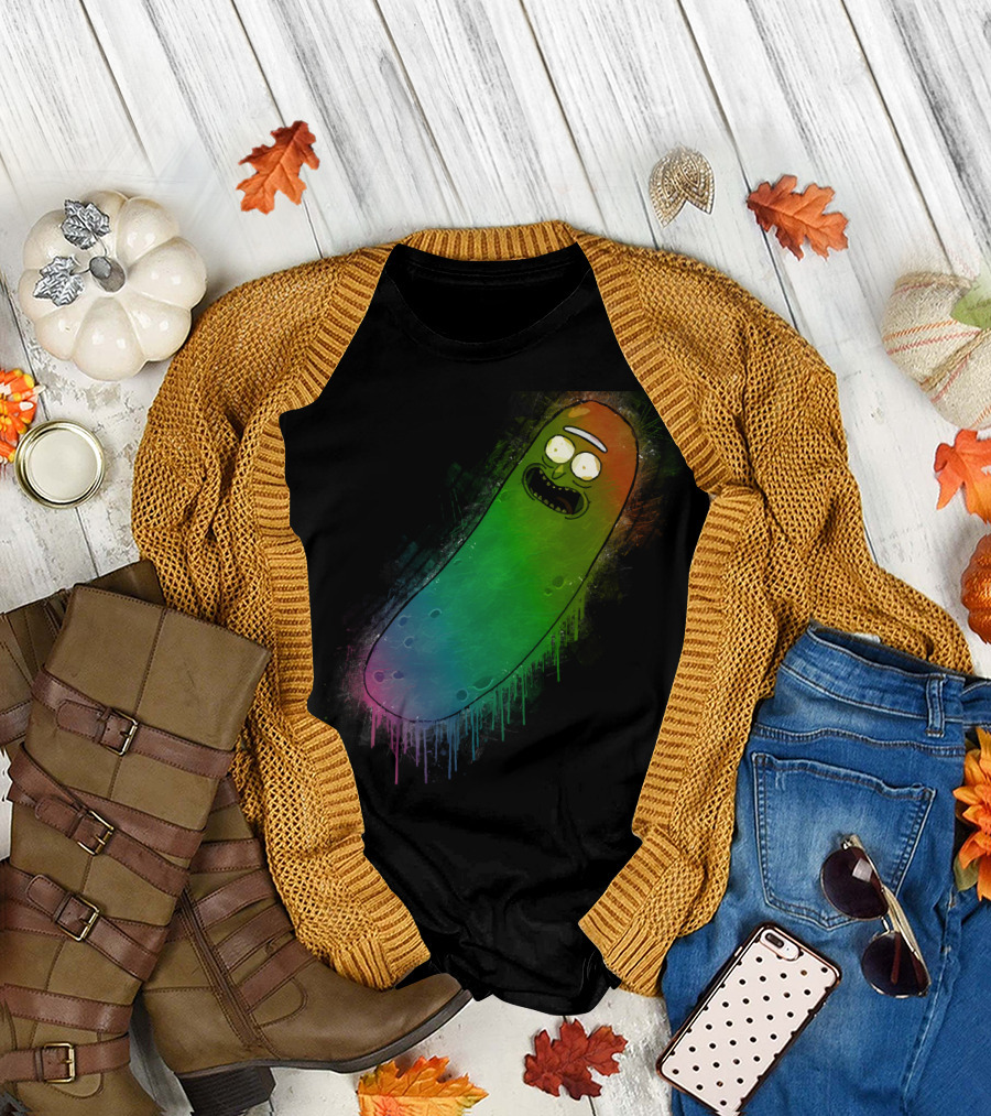 Pickle Rick Rainbow Drip Street T-Shirt