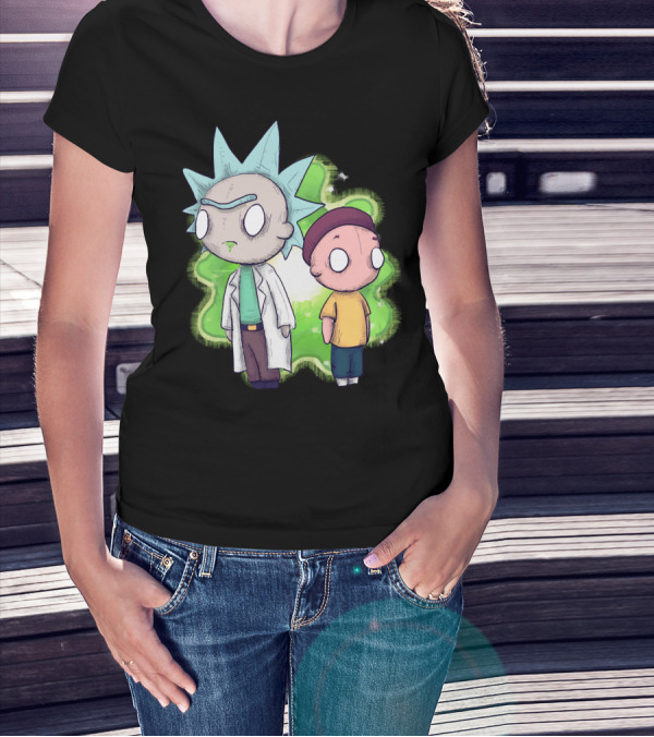 Plushie Rick And Morty Portal Background T-Shirt