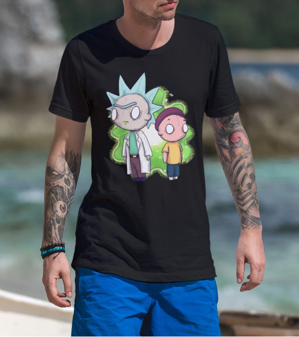 Plushie Rick And Morty Portal Background T-Shirt