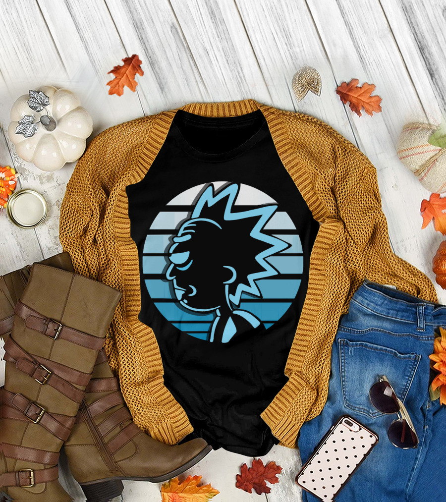 Rick Sanchez Profile Neon Stripes T-Shirt