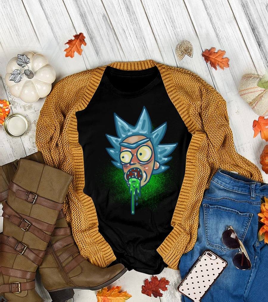 Specific to Rick and Morty Burp Green Slime Face T-Shirt