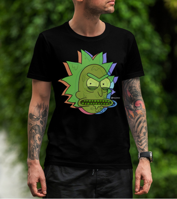 Toxic Rick Slime Face Multicolor Portal Fan T-Shirt