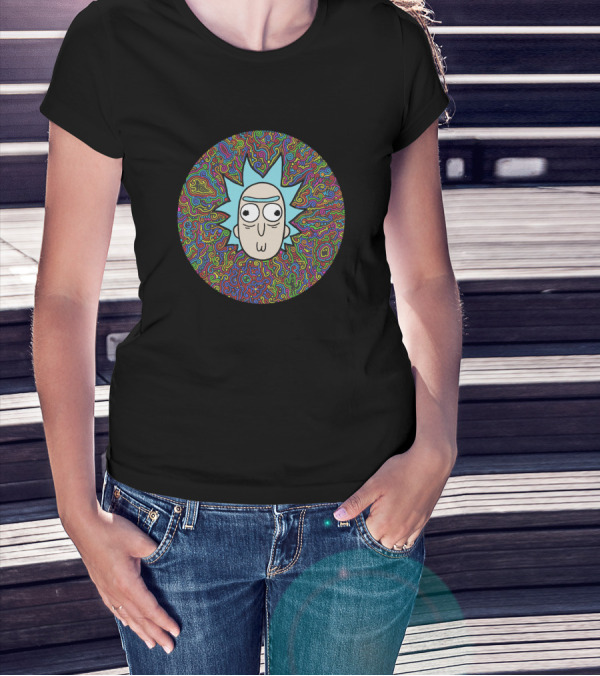Trippy Rick Psychedelic Adventure Circle T-Shirt