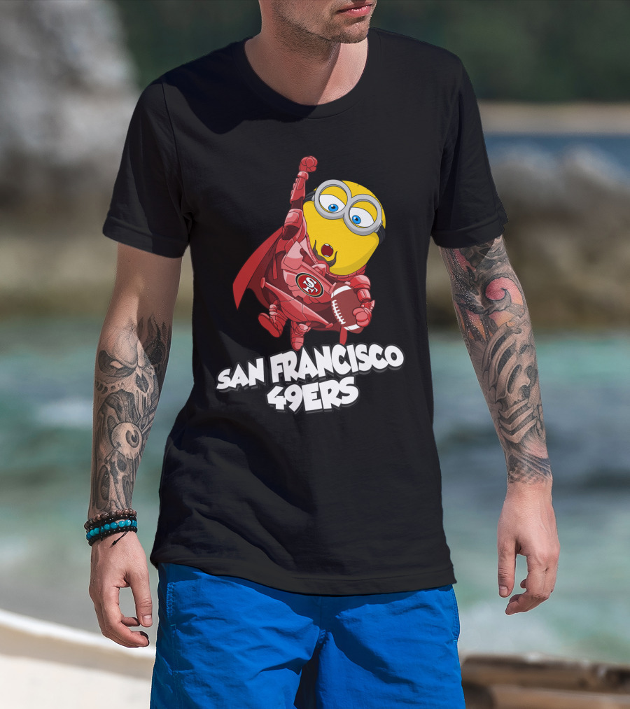 San Francisco 49ers Minion Superhero Football T-Shirt