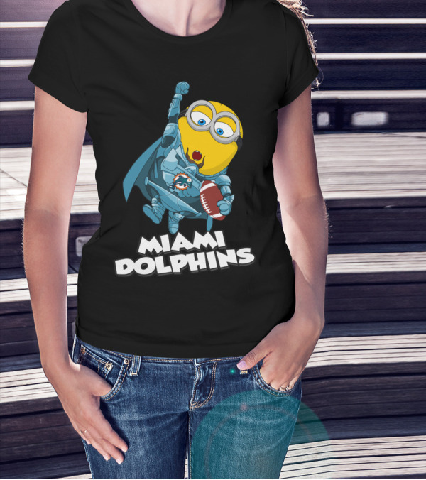 MIAMI DOLPHINS Minion Superhero Football T-Shirt