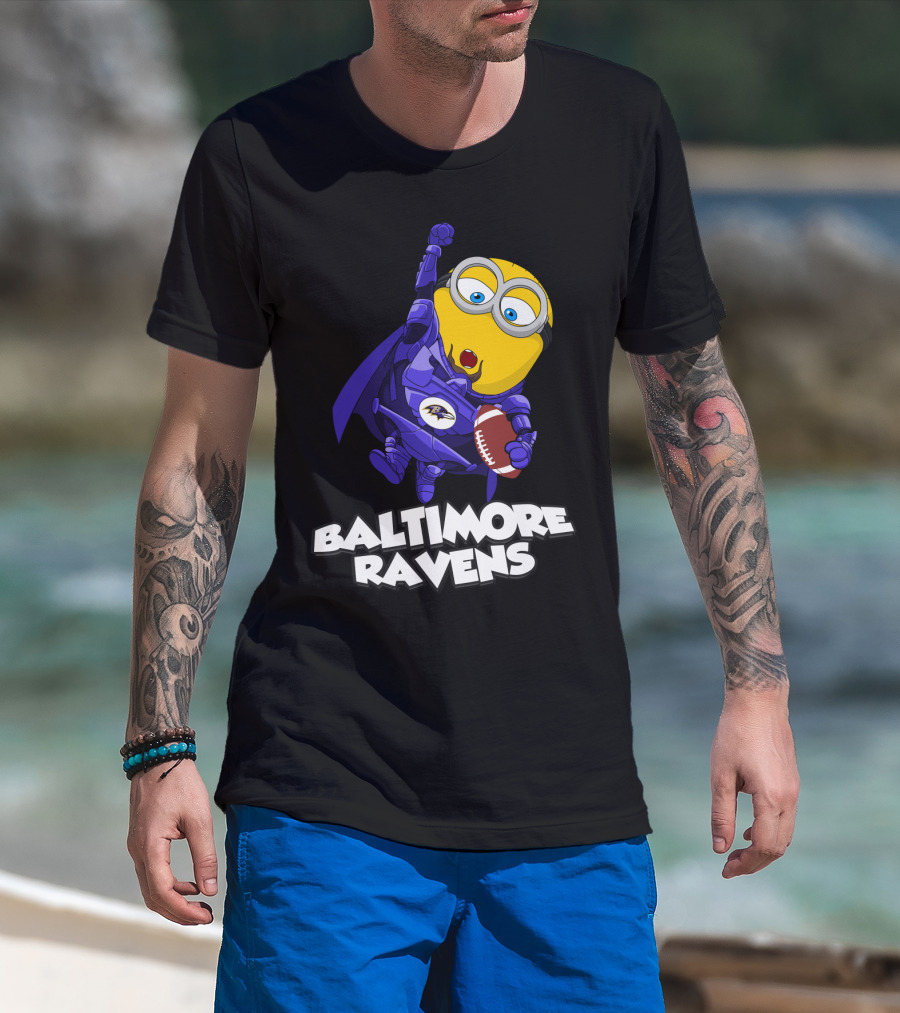 Baltimore Ravens Minion Football Fan T-Shirt