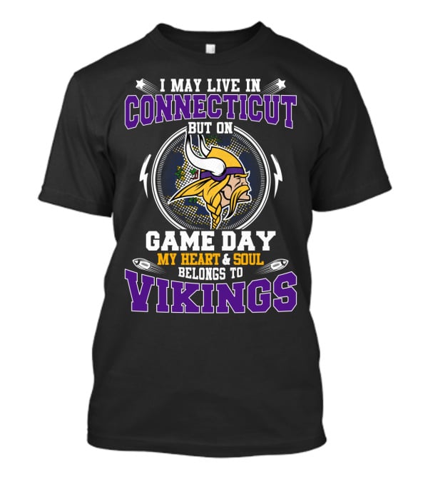 Connecticut Game Day My Heart & Soul Belongs To Vikings T-Shirt