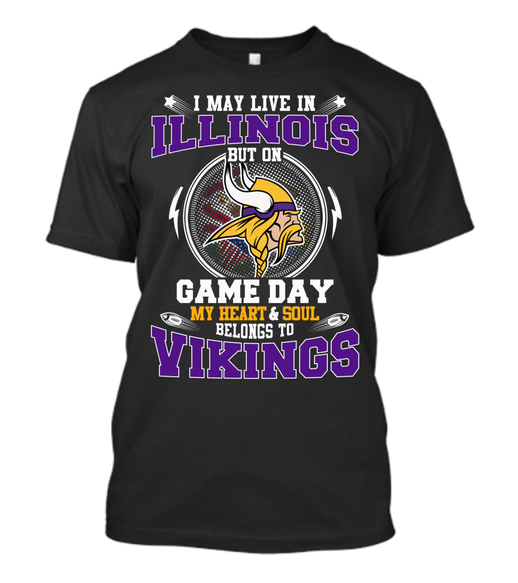 Illinois Game Day My Heart & Soul Belongs To Vikings T-Shirt
