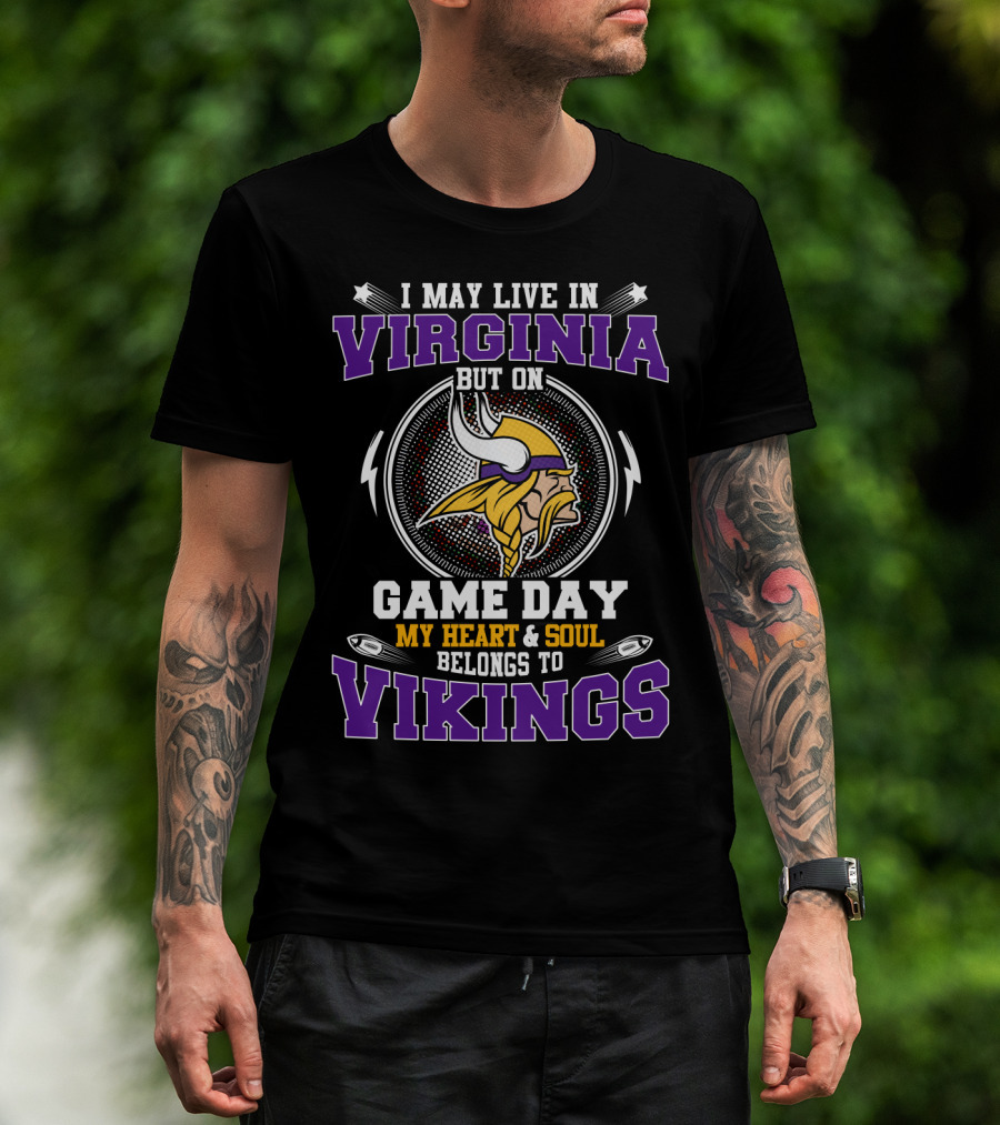 Vikings Game Day My Heart And Soul Belongs To Minnesota Vikings Virginia T-Shirt