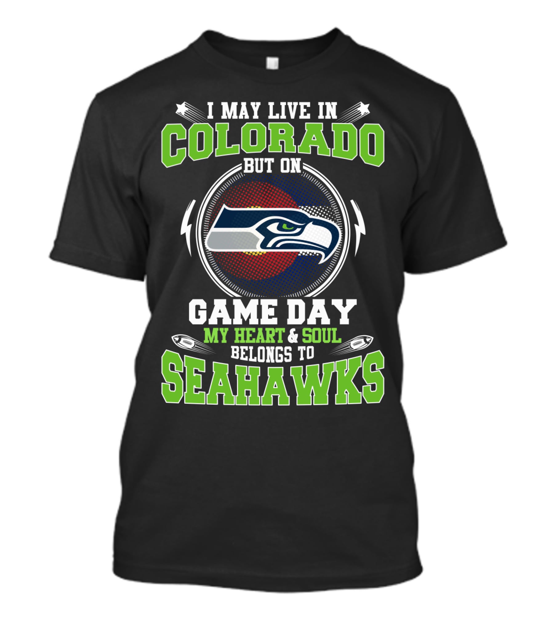Colorado Game Day Heart & Soul Belongs To Seahawks T-Shirt