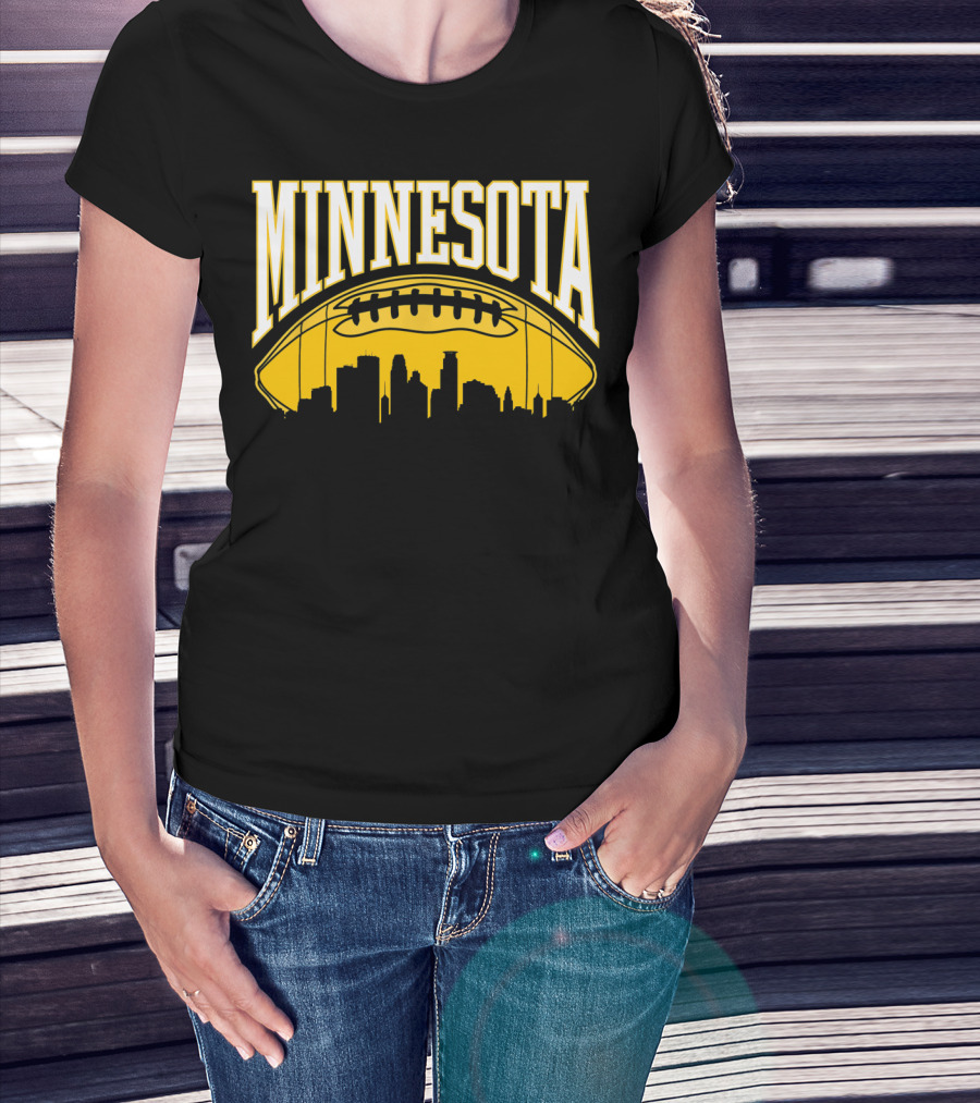Minnesota Football Skyline Vintage Viking MN T-Shirt