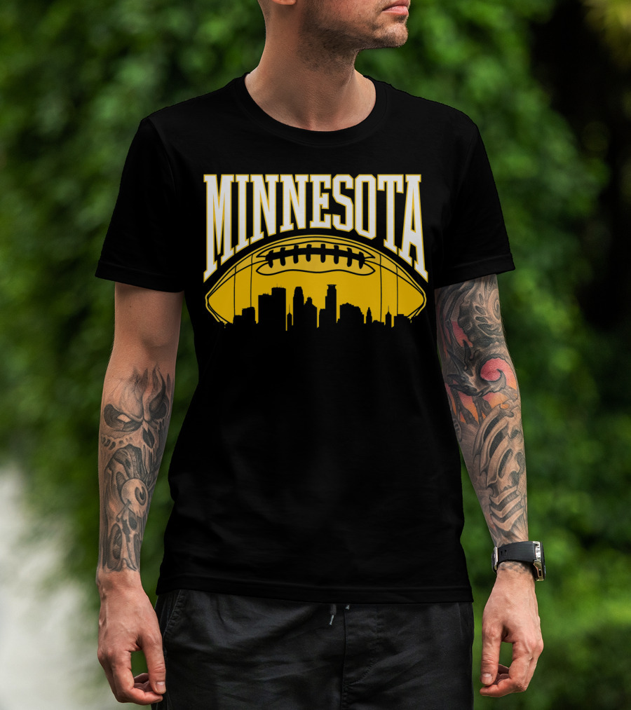Minnesota Football Skyline Vintage Viking MN T-Shirt