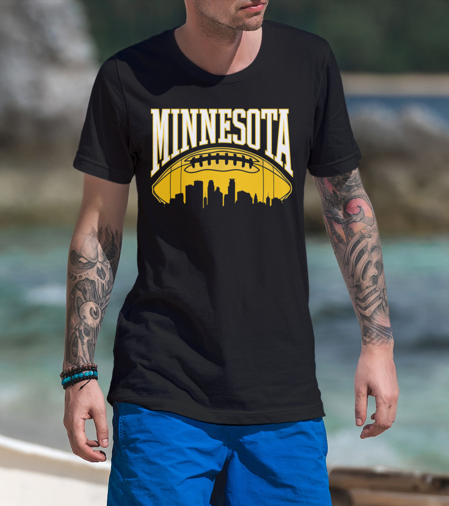 Minnesota Football Skyline Vintage Viking MN T-Shirt