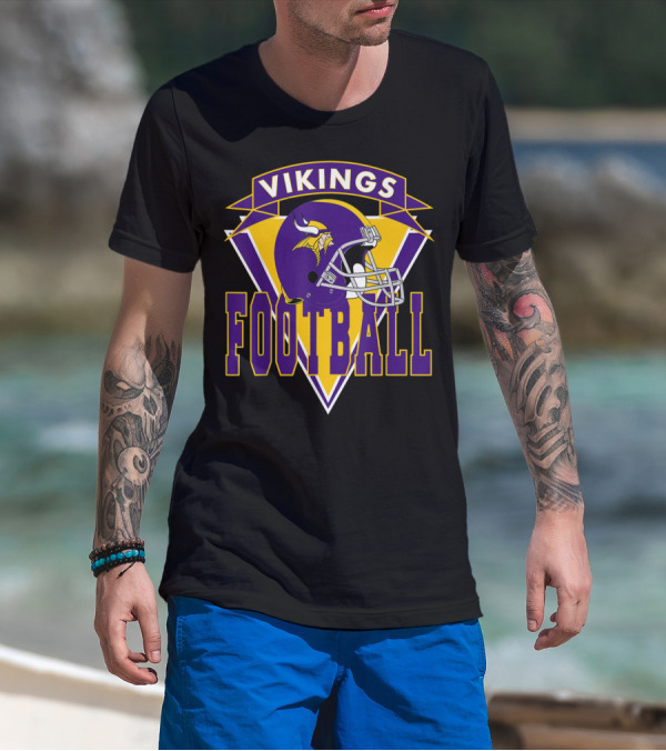 Vikings Football Helmet Badge MN Vikings T-Shirt