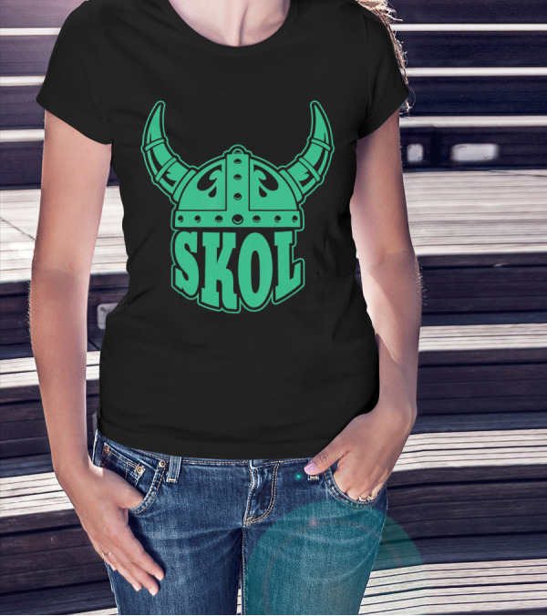 Skol Viking Helmet Nordic Symbols Vikings T-Shirt