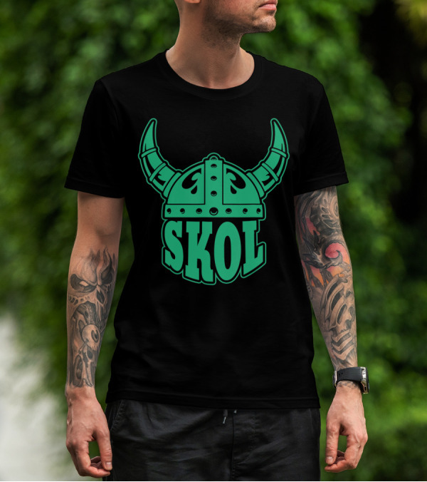 Skol Viking Helmet Nordic Symbols Vikings T-Shirt