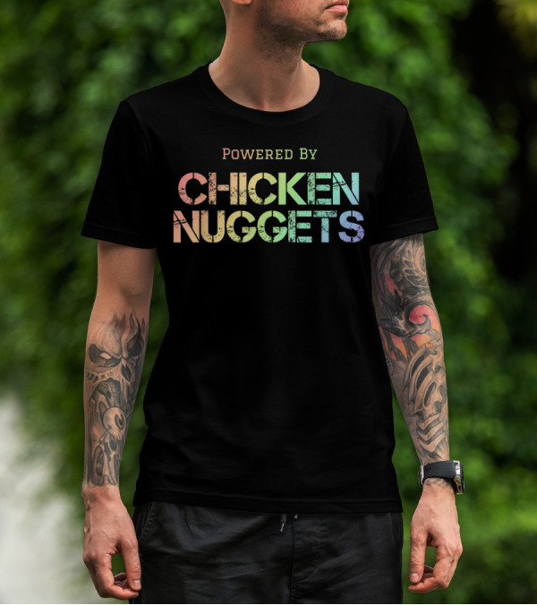 Powered By Chicken Nuggets Rainbow T-Shirt