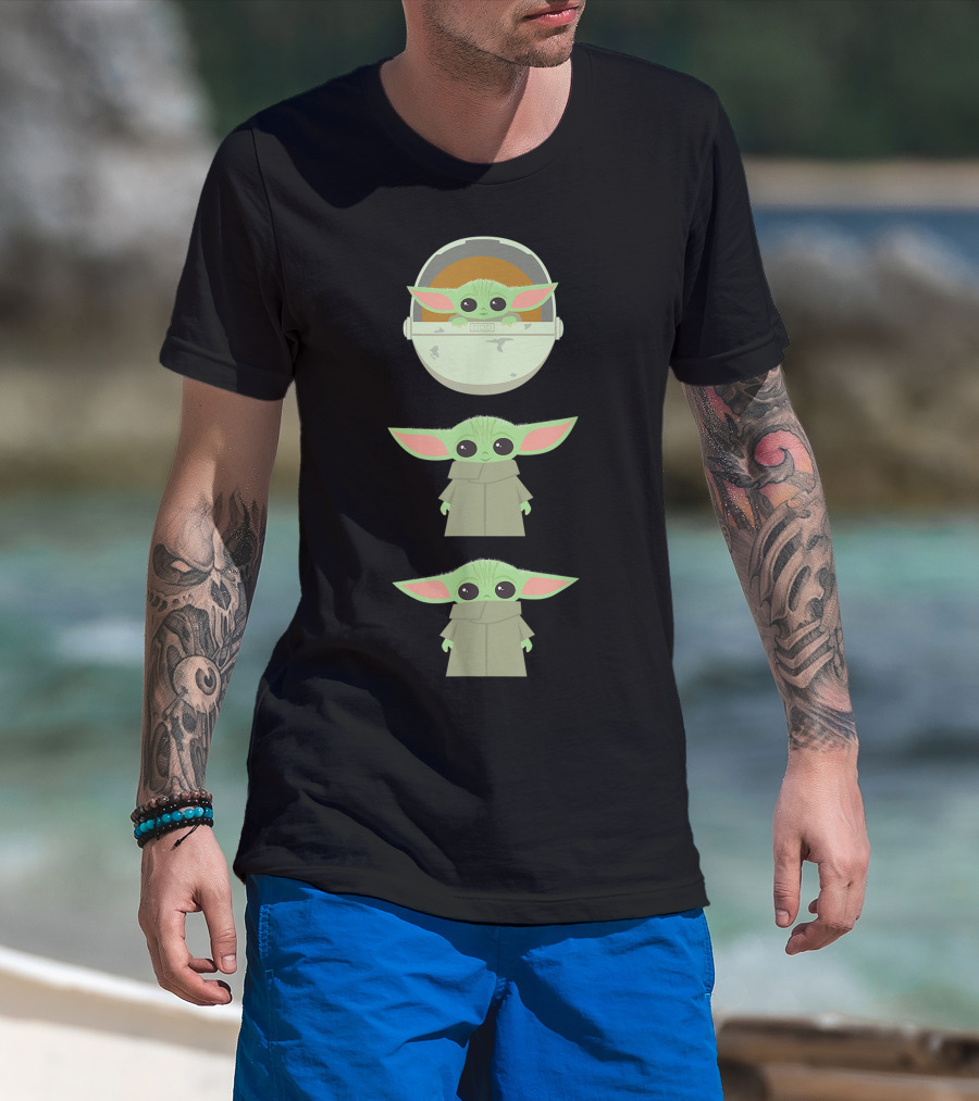The Child Floating Pod Cartoon Characters T-Shirt