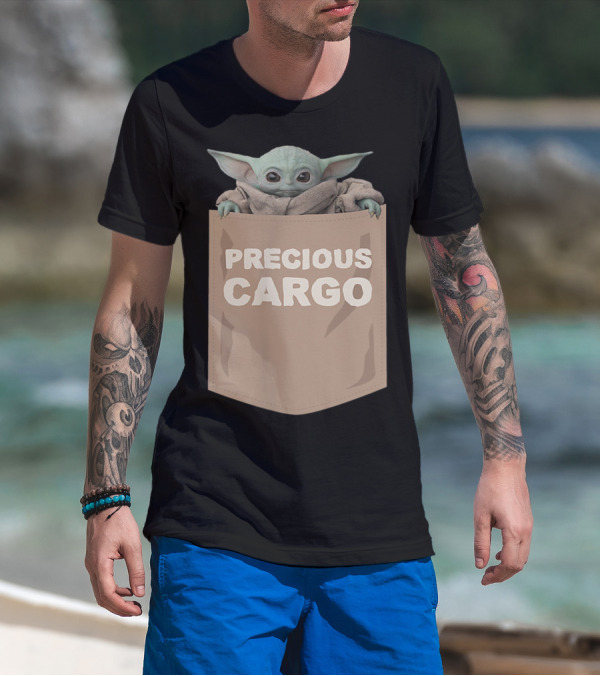 The Child Precious Cargo Pocket Yoda Mandalorian Star Wars Merchandise T-Shirt