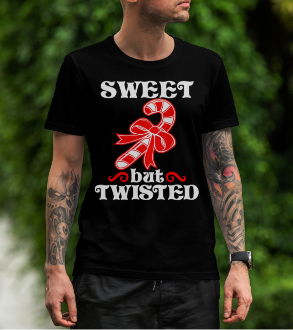 Sweet But Twisted Candy Cane Bow T-Shirt