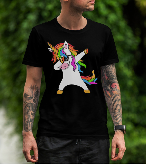 Rainbow Dabbing Unicorn Dab Unicorn T-Shirt