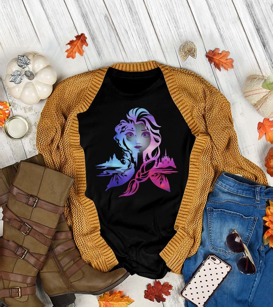 Gradient Frozen Princess Castle T-Shirt